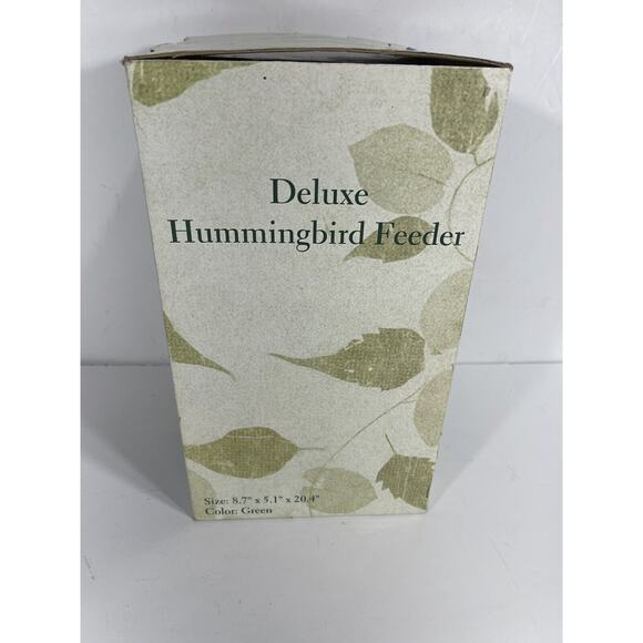 Expressive Garden Green Globe Deluxe‎ Hummingbird Feeder Hand Blown Glass Leaves - Picture 7 of 8